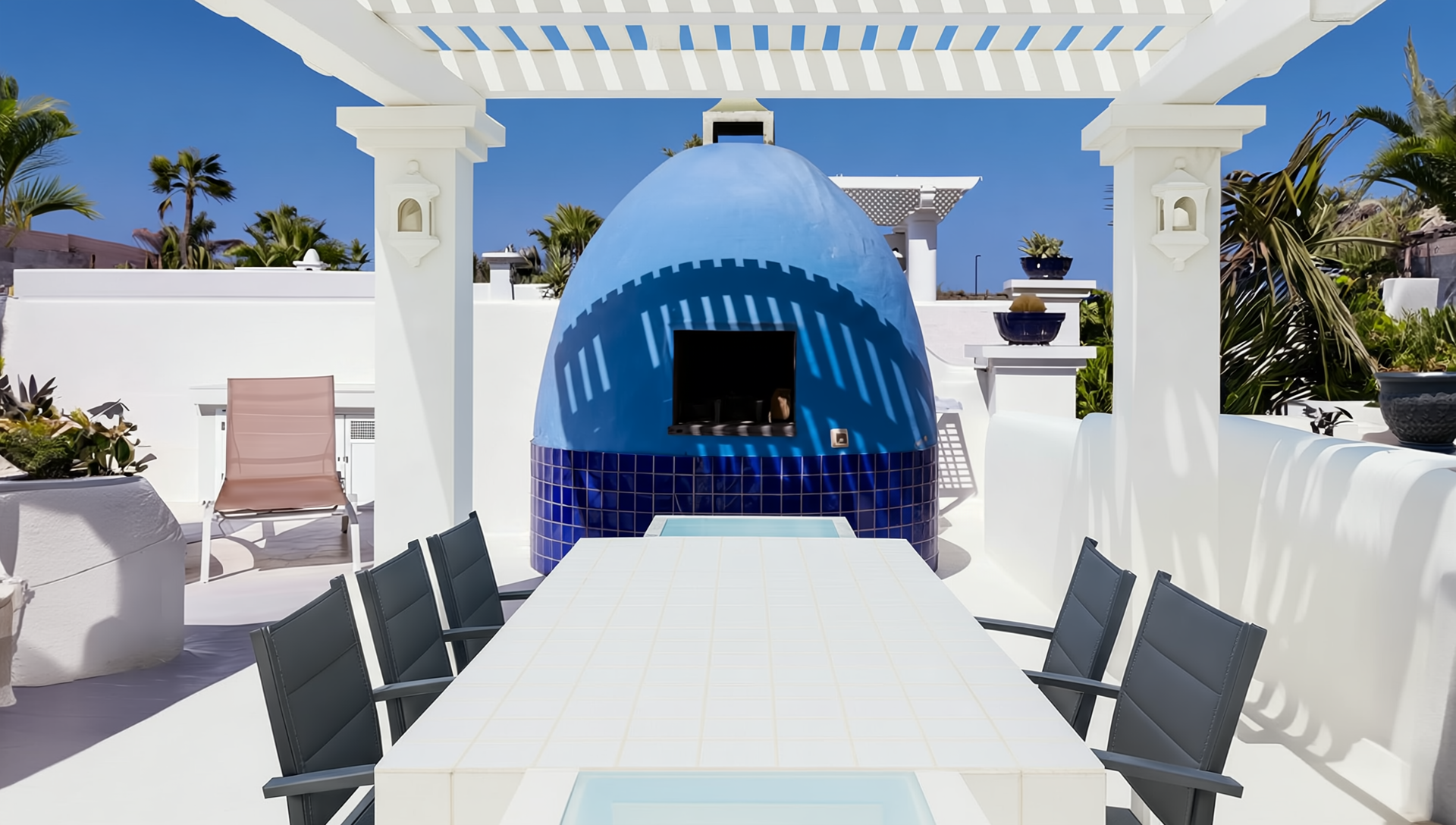 Gen4 Recreate this image with the exact same composition, architecture, terrace, furniture, 17597519